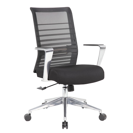Boss Office Products Execuitve Mesh Task Chair with Aluminum Arms B6566AL-BK